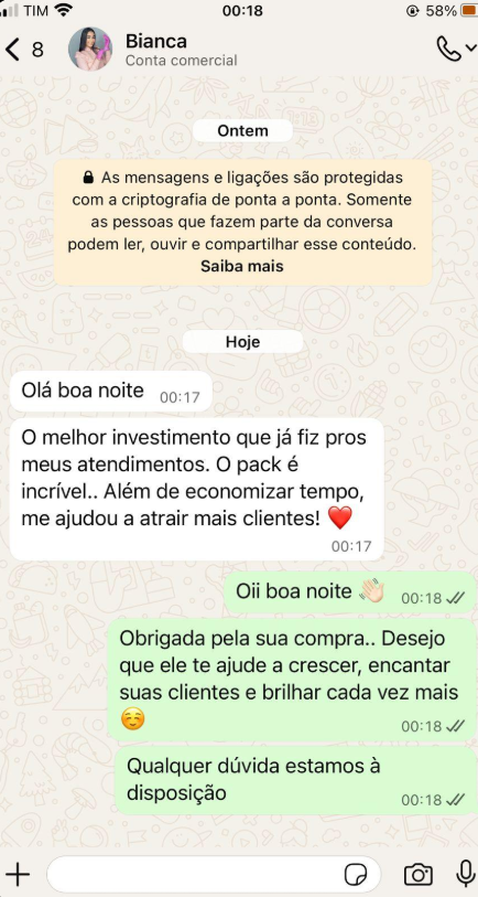 Conversa com Bianca - Melhor investimento para seus atendimentos