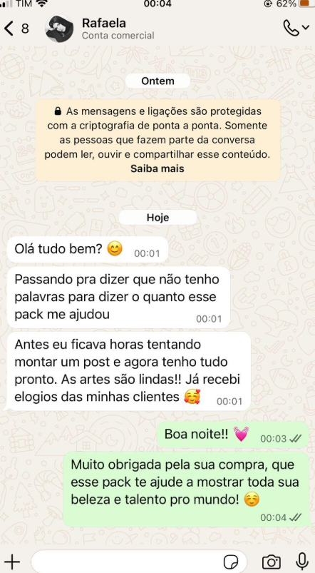 Conversa com Rafaela - Economizou horas criando posts profissionais